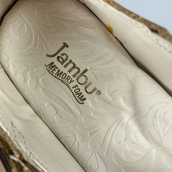 Jambu Bridget Leather T-Strap Flats Womens 7.5 Tan Hook and Loop Laser Cut - Picture 8 of 10